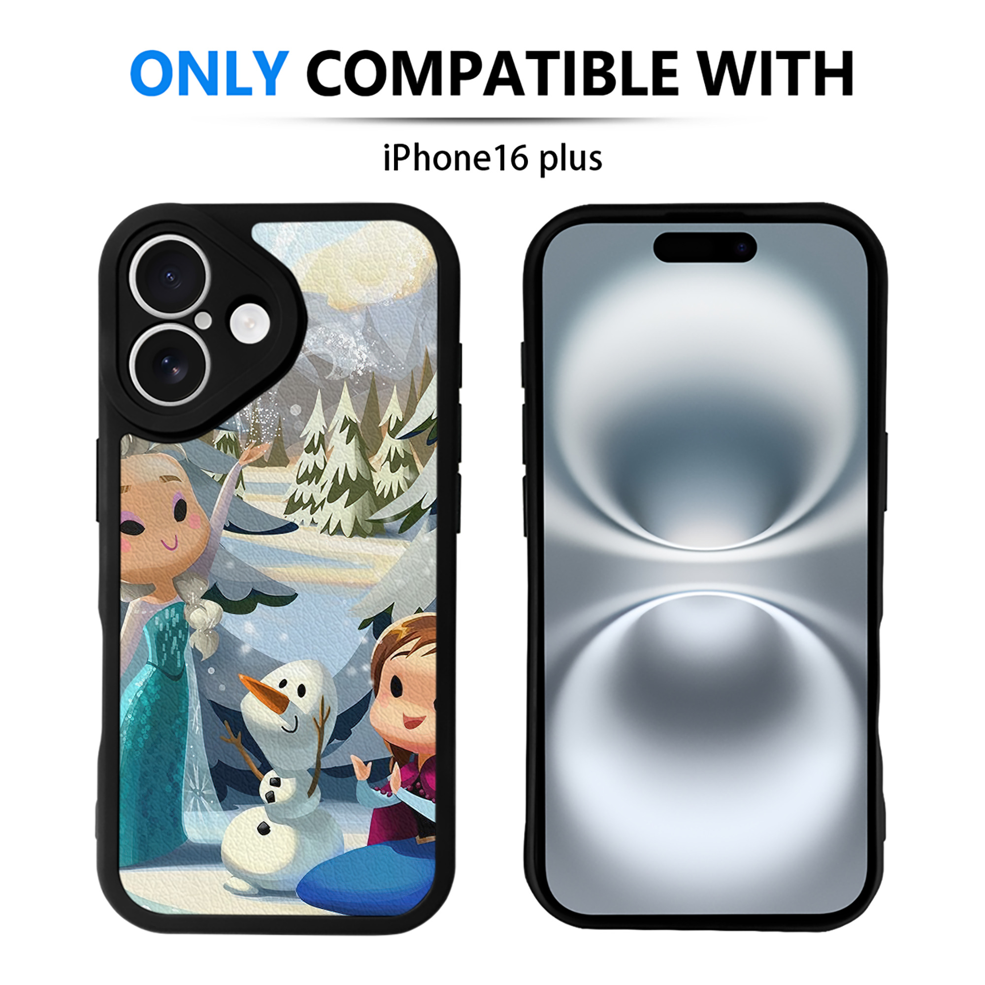 （画像用） アナと雪の女王 アンナ エルサ Frozen Anna Elsa 【iPhone 16シリーズ対応】シリコンスマホケース（レザー調） 材質：シリコン